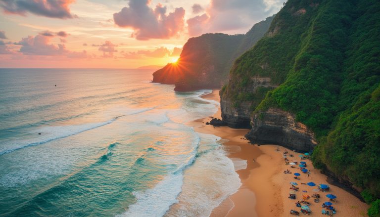 découvrez la plage d'uluwatu à bali, un véritable paradis offrant des paysages à couper le souffle, des vagues parfaites pour le surf et une ambiance relaxante. explorez ce joyau caché et laissez-vous envoûter par sa beauté naturelle et ses magnifiques couchers de soleil.